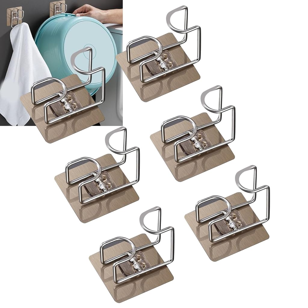 HASTHIP® 2Pcs Wash Basin Hooks, Adhesive Washbasin, Wall Mounted Washbasin Hanger, Metal Robe and Towel Hook, Multifunctional Basin Hanger Siding Hook for Kitchen Bathroom Toilet HASTHIP® 2Pcs Wash Basin Hooks, Adhesive Washbasin, Wall Mounted Washbasin Hanger, Metal Robe and Towel Hook, Multifunctional Basin Hanger Siding Hook for Kitchen Bathroom Toilet
